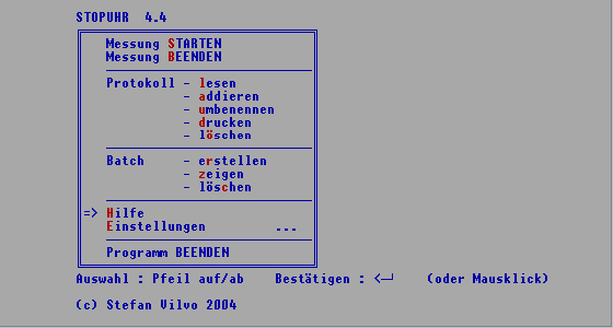 Haupt-Menü